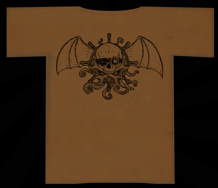 One-Color Airships and Tentacles Dusty-Brown Tee